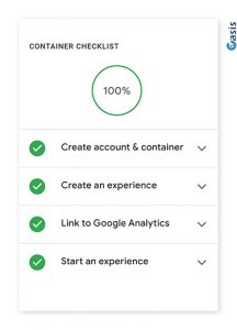 רשימת המטלות לחיבור חשבון ב Google Optimize